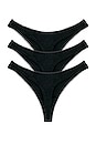 view 2 of 6 Sabrina Thong 3 Pack in Black