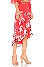 view 2 of 4 Java Wrap Skirt in Red Cascade Floral