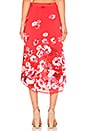 view 3 of 4 Java Wrap Skirt in Red Cascade Floral