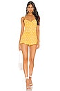 view 1 of 3 Helena Romper in Yellow & White Dot