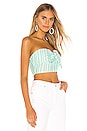 view 2 of 4 Marisol Crop Top in Green & White