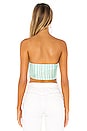 view 3 of 4 Marisol Crop Top in Green & White