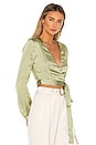 view 2 of 4 Avery Wrap Top in Sage Green