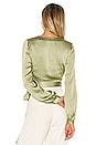 view 3 of 4 Avery Wrap Top in Sage Green