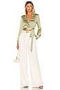 view 4 of 4 Avery Wrap Top in Sage Green