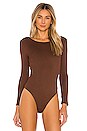 view 2 of 5 Nima Bodysuit in Chocolate Brown