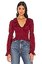 view 1 of 5 Bardot Top in Burgundy