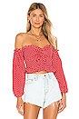 view 1 of 4 Arianna Top in Red & White Dot