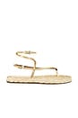 view 1 of 5 Hydra Flat Sandal in Gold & Naturale