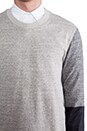 view 5 of 6 Light Weight Sweatshirt in Heather Grey/ Black in Heather Grey & Black