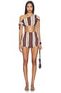 view 5 of 6 Rosie Short in Chocolate Stripe