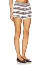 view 2 of 6 PANTALONES CORTOS CON VOLANTES NADINE in Chocolate Multi Stripe