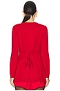 view 3 of 4 Sabrina Long Sleeve Cardigan in Ruby