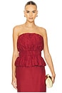 view 1 of 4 Aurelia Strapless Top in Merlot