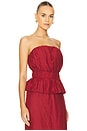 view 2 of 4 Aurelia Strapless Top in Merlot