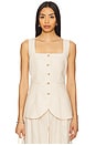 view 1 of 4 Lucille Gilet in Beige Pinstripe