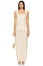 view 4 of 4 Lucille Gilet in Beige Pinstripe