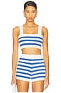 view 1 of 4 Ari Crop Top in Blue Stripe