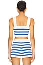 view 3 of 4 Ari Crop Top in Blue Stripe