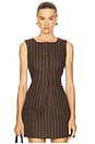 view 1 of 5 Emma Vest in Chocolate & Cream Pinstripe