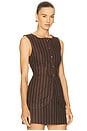 view 2 of 5 Emma Vest in Chocolate & Cream Pinstripe