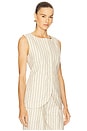 view 2 of 5 Emma Vest in Cream Pinstripe