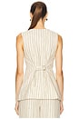 view 3 of 5 Emma Vest in Cream Pinstripe