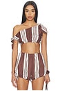 view 1 of 4 Rosie Tie Top in Chocolate Stripe
