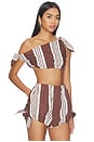 view 2 of 4 Rosie Tie Top in Chocolate Stripe