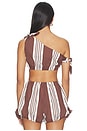 view 3 of 4 Rosie Tie Top in Chocolate Stripe