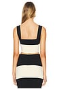 view 3 of 4 Theo Crop Top in Cream & Black