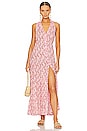 view 1 of 3 NANA 브이넥 미디 드레스 in PINK DAMASK