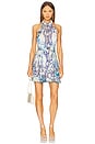 view 1 of 3 Cassandra Mini Dress in Blue Geo Fish