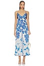 view 2 of 4 Denise Long Dress in Blue Flower Bunch
