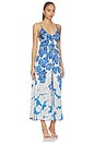 view 3 of 4 Denise Long Dress in Blue Flower Bunch