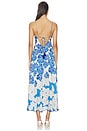 view 4 of 4 Denise Long Dress in Blue Flower Bunch