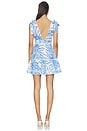 view 3 of 3 Cara Mini Dress in Blue Palm Leaf
