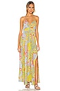 view 1 of 3 Ollie Flounce Maxi Dress in Lime Peony