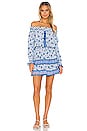 view 1 of 3 Sylvia Off Shoulder Mini Dress in White Blue Watercolor