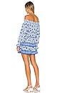view 3 of 3 Sylvia Off Shoulder Mini Dress in White Blue Watercolor