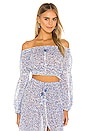 view 1 of 5 Rachel Off Shoulder Blouse in Blue Iris