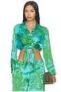 view 1 of 4 Sidonie Shirt in Green Reef Wave Bicolore