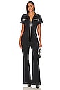 view 1 of 3 Martina Short Sleeve Flare Jumpsuit in Black