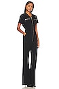 view 2 of 3 Martina Short Sleeve Flare Jumpsuit in Black