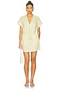 view 1 of 3 Meg Short Sleeve Zip Front Dress in Lemonade