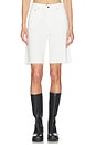 view 1 of 6 Nolan Relaxed Straight Cut Off Shorts in Paper White