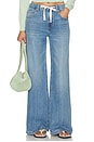 view 1 of 6 Jadyn Low Slung Palazzo Jeans With Drawcord in Expanse