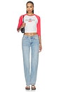 view 5 of 6 Aleks High Rise Straight Long Jeans in Aegean