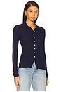 view 2 of 4 Korey Fitted Rib Cardigan in Navy