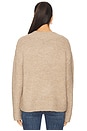 view 3 of 4 Talia Chunky V-Neck Long Sleeve Sweater in Taupe